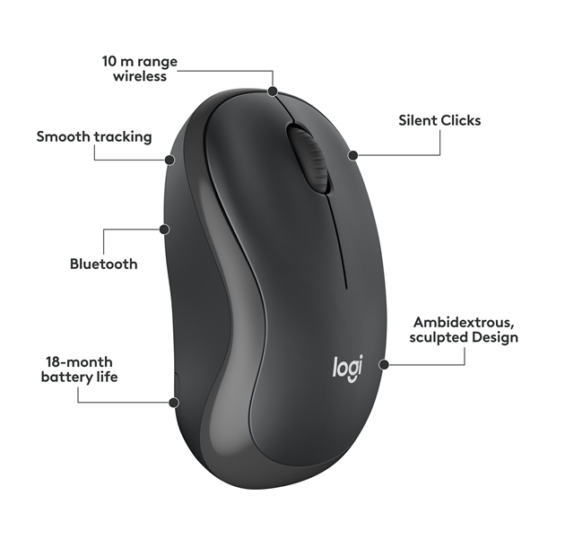 CHUỘT KHÔNG DÂY LOGITECH M240 SILENT GRAPHITE 910-007122 (BLUETOOTH + WIRELESS LOGI BOLT) bảo hành chính hãng 12 tháng 3 CHUỘT KHÔNG DÂY LOGITECH M240 SILENT GRAPHITE 910-007122 (BLUETOOTH + WIRELESS LOGI BOLT) bảo hành chính hãng 12 tháng - Ảnh 3