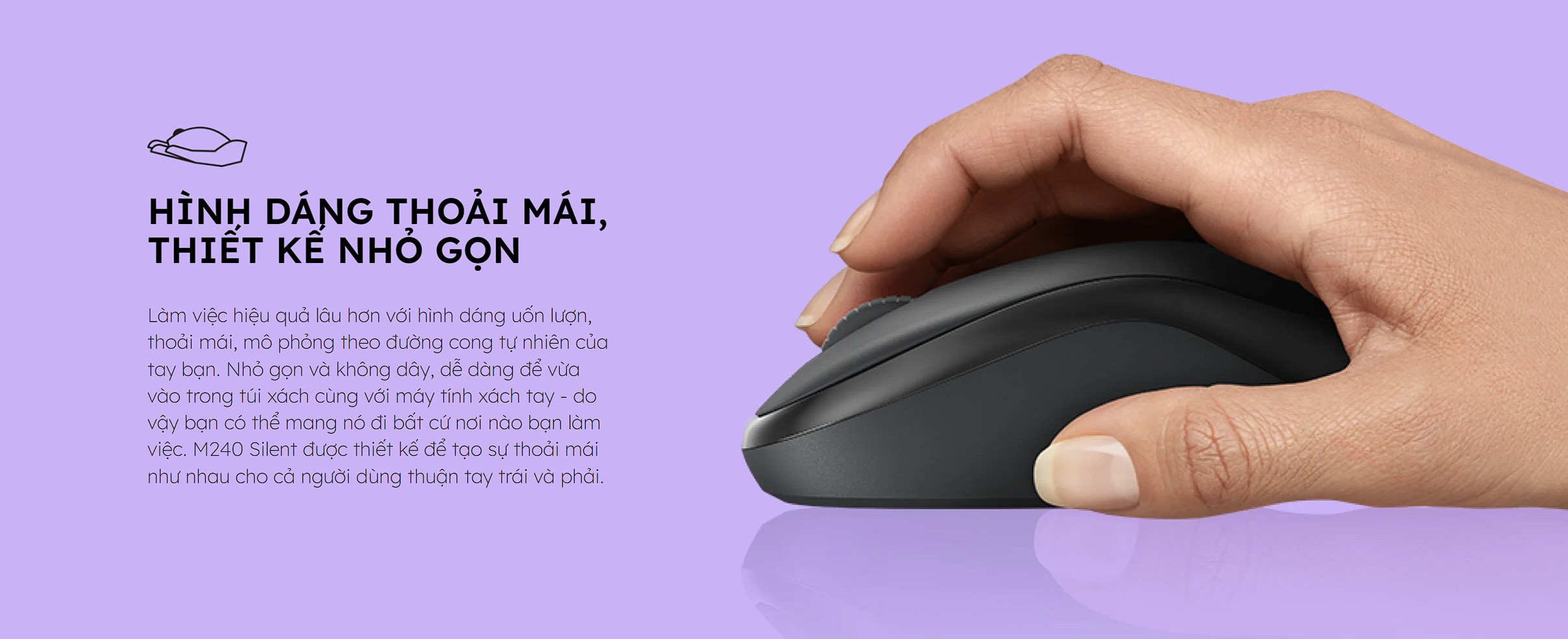 CHUỘT KHÔNG DÂY LOGITECH M240 SILENT GRAPHITE 910-007122 (BLUETOOTH + WIRELESS LOGI BOLT) bảo hành chính hãng 12 tháng 9 CHUỘT KHÔNG DÂY LOGITECH M240 SILENT GRAPHITE 910-007122 (BLUETOOTH + WIRELESS LOGI BOLT) bảo hành chính hãng 12 tháng - Ảnh 9